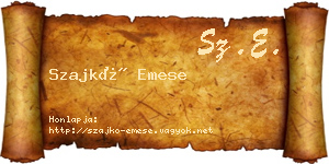 Szajkó Emese névjegykártya