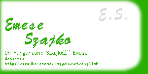 emese szajko business card